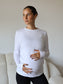 ESSENTIAL WHITE SWEATSHIRT - ROUND NECK - Tops - 9•BORROUGHS