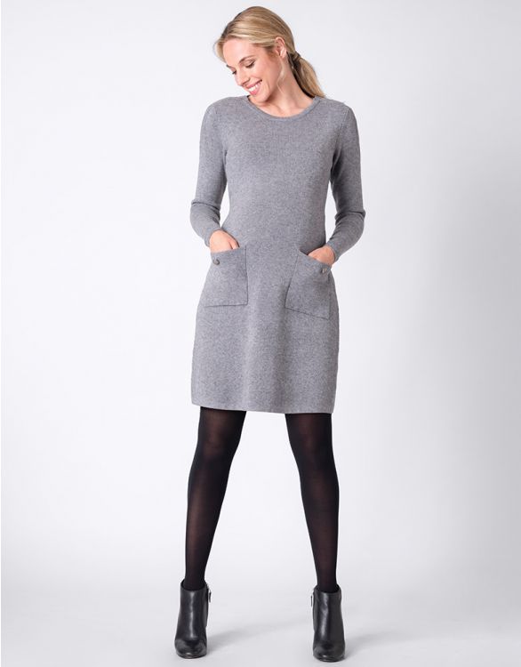 ALDRIGE. Kurzes Strickkleid - in grau ( - 50%, Originalpreis 45€) - Kleider - 9•BORROUGHS