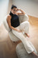 02 FLARE - ECRU WHITE. Jeans aus Bio-Baumwolle mit Bauchbund - Jeans-9•BORROUGHS
