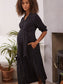 BOX OF BASICS STYLE KELSEY: Midi Blusenkleid in Wickeloptik in Schwarz mit Polkadots aus weichstem Tencel - Kleider-9•BORROUGHS